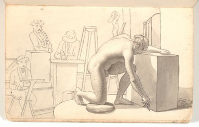 Artisti che disegnano dal modello da Martinus Rørbye