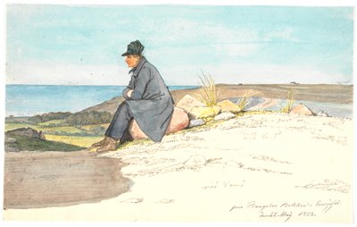 Uomo seduto a Bangsbo bakker, Vendsyssel, 22 maggio 1833 da Martinus Rørbye