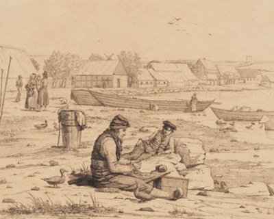 Strada della spiaggia a Thisted. 1830 da Martinus Rørbye