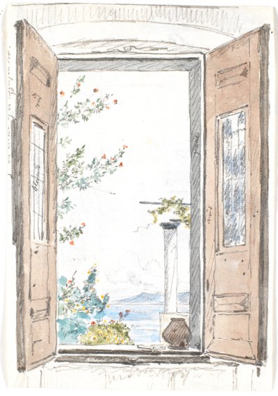 Vista attraverso una finestra a Procida da Martinus Rørbye