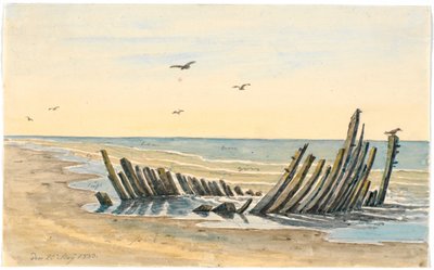 Naufragio sulla spiaggia Nordstranden, affondato il 9 maggio 1832 da Martinus Rørbye