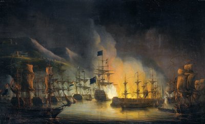 Il bombardamento di Algeri (26-27 agosto 1816) da Martinus Schouman (signed by artist)