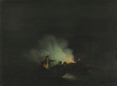 Olandese: La traversata di Matthijs Beelaerts, comandante della Guardia Nazionale, a Papendrecht la notte del 22 novembre 1813 da Martinus Schouman