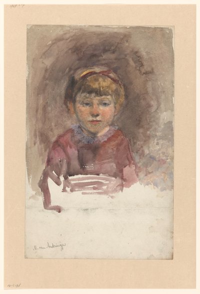 Ritratto di bambino, di fronte da Martinus van Andringa