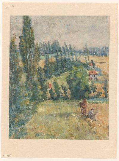 Paesaggio con contadino a riposo vicino a un cavallo da Martinus van Andringa