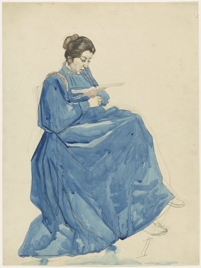 Donna seduta che legge da Martinus van Andringa