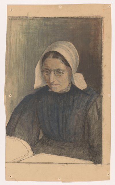 Donna che legge in abito tradizionale di Gooise da Martinus van Regteren Altena