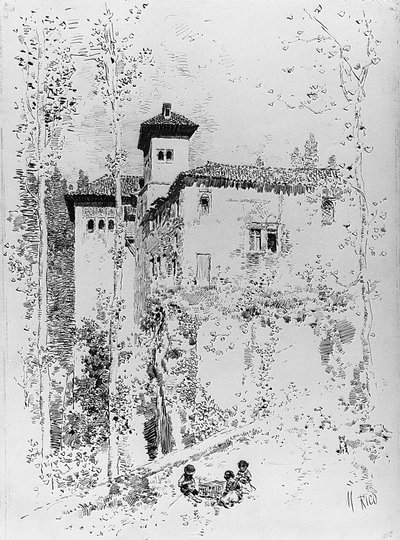 Disegno preparatorio per "Torre delle Dame" da Martín Rico y Ortega