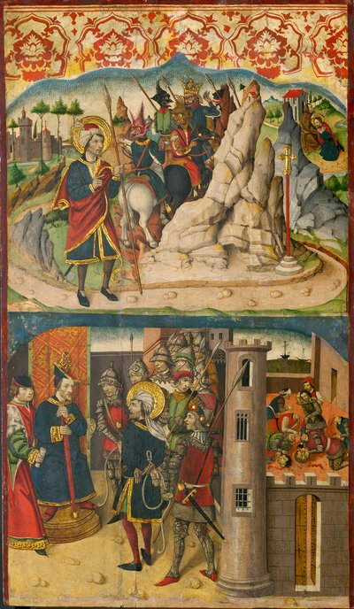 San Cristoforo incontra Satana; San Cristoforo davanti al re di Licia da Martín de Soria