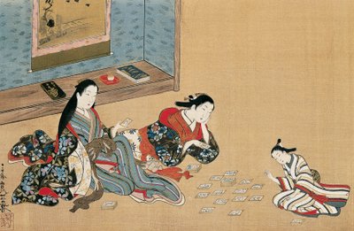 Donne che giocano a carte da Maruyama Okyo