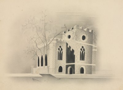 Una chiesa gotica al chiaro di luna, 1840 da Mary Altha Nims