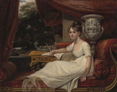 Ritratto di Eleanor Anne Porden, Lady Franklin (1795-1825), su una chaise longue da Mary Ann Flaxman