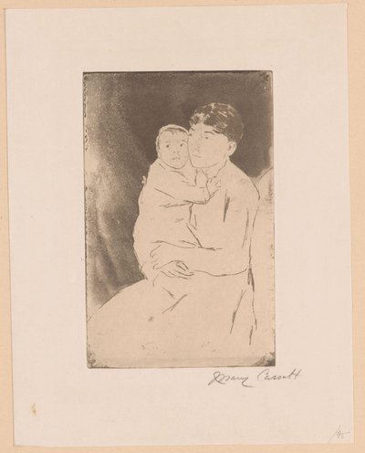 Bambinaia e bambino da Mary Cassatt (signed by artist)