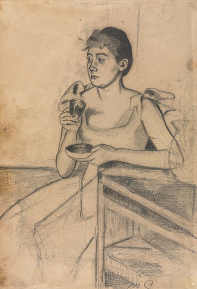 Caffè dopo cena recto, Caffè dopo cena verso, c. 1889 da Mary Cassatt