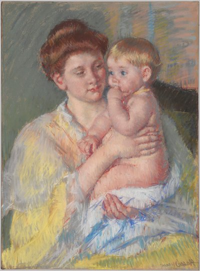 Bambino Giovanni con dito in bocca da Mary Cassatt