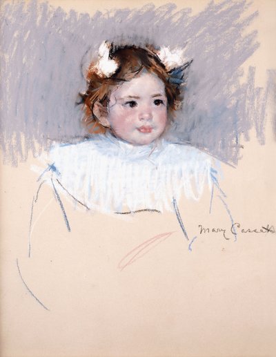 Ellen con fiocchi nei capelli, guardando a destra, 1899 da Mary Cassatt