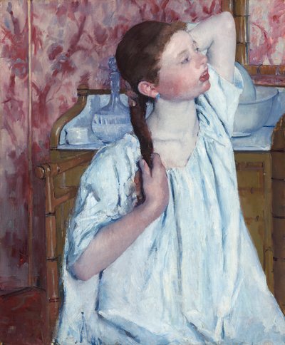 Ragazza che si sistema i capelli da Mary Cassatt