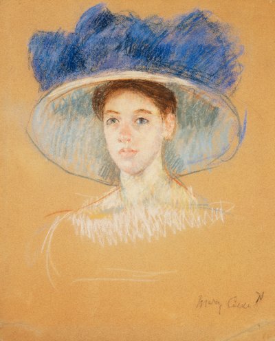 Testa di Donna con un Grande Cappello da Mary Cassatt