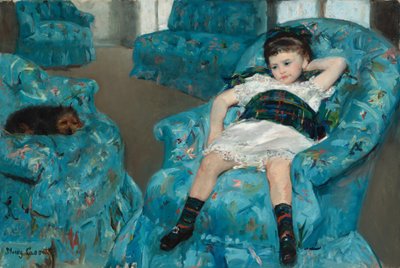 Bambina in una Poltrona Blu da Mary Cassatt