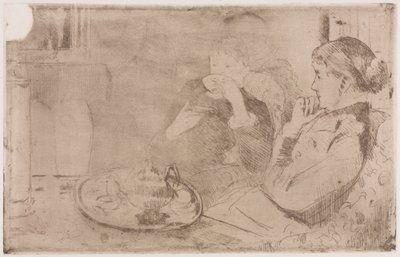 Lydia e sua madre al tè, c. 1880 da Mary Cassatt