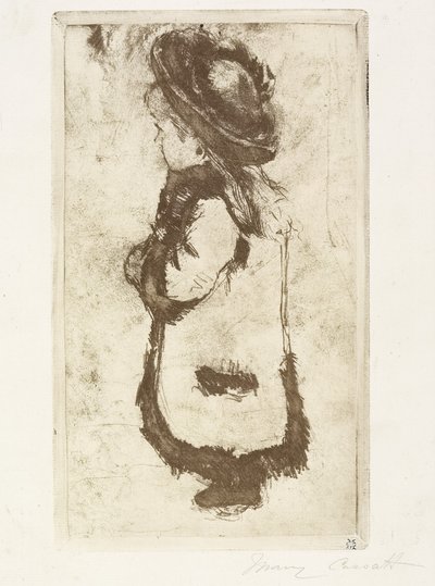 Mademoiselle Luguet in cappotto e cappello, c. 1883 da Mary Cassatt