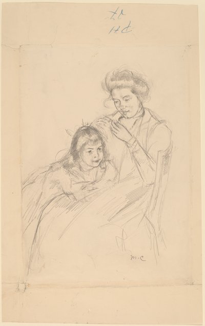 Margot Appoggiata al Ginocchio di Reine, c. 1902 da Mary Cassatt
