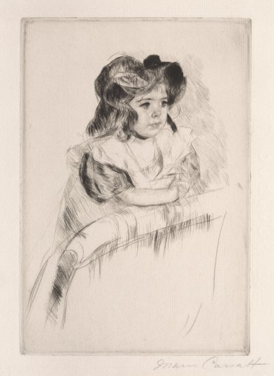 Margot, con le braccia appoggiate sullo schienale della poltrona da Mary Cassatt