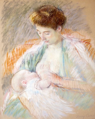 Madre Rosa che allatta il suo bambino, c.1900 da Mary Cassatt