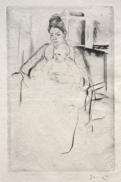 La signora Gardner Cassatt e il suo bambino seduti vicino a una finestra, c. 1887 da Mary Cassatt