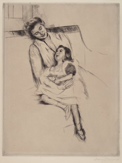 Reine e Margot sedute su un divano n. 2, c. 1902 da Mary Cassatt