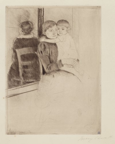 Lo specchio, c. 1891 da Mary Cassatt