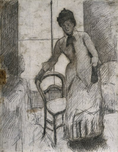 Il visitatore recto, c. 1881 da Mary Cassatt