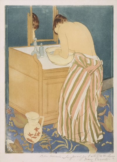 Donna che fa il bagno (La Toilette), 1890-1 da Mary Cassatt