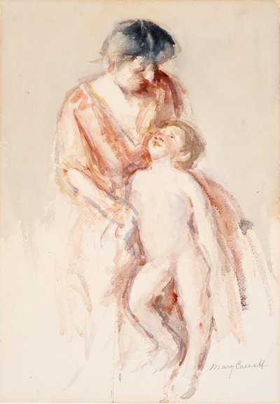 Donna con ragazzo nudo alla sua sinistra da Mary Cassatt