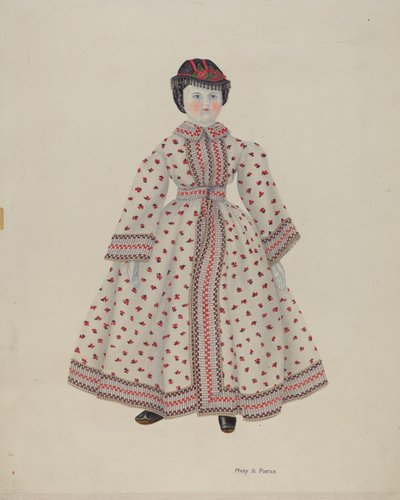 Bambola con testa di porcellana da Mary D. Porter