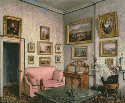 Lo studio del Col. Norcliffe a Langton Hall, c.1837 da Mary Ellen Best