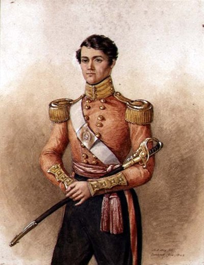 Ritratto del Maggiore Charles Hamilton Wake (m.1871) 34th Native Indian Infantry da Mary Ellen Best