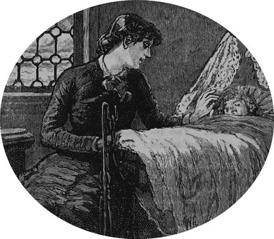 Una madre che controlla il suo bambino che dorme da Mary Ellen Edwards