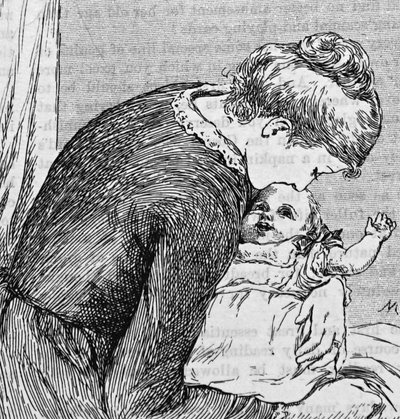 Una madre che coccola il suo bambino da Mary Ellen Edwards