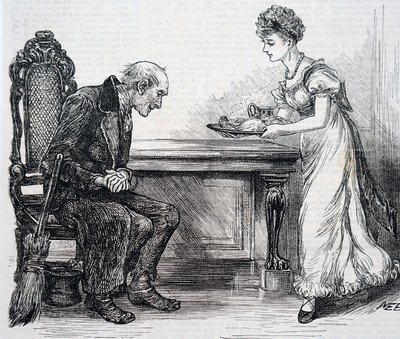 Una donna che dà una cena calda allo spazzino da Mary Ellen Edwards