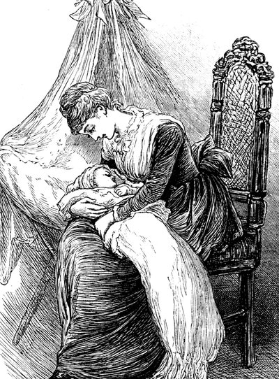 Una giovane madre che coccola il suo bambino da Mary Ellen Edwards