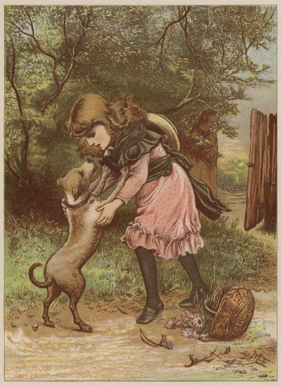 Ragazza che gioca con il cane da Mary Ellen Edwards