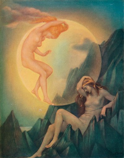 Terra dormiente e Luna risvegliata, c1905 da Evelyn De Morgan