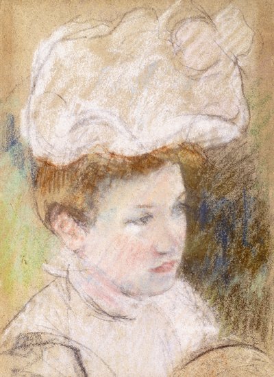 Leontine con un cappello rosa soffice, 1898 da Mary Cassatt