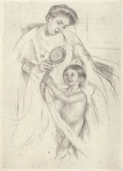 Guardando in uno specchio a mano #3 da Mary Stevenson Cassatt