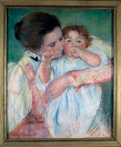 Madre e figlio su sfondo verde o Maternità da Mary Stevenson Cassatt