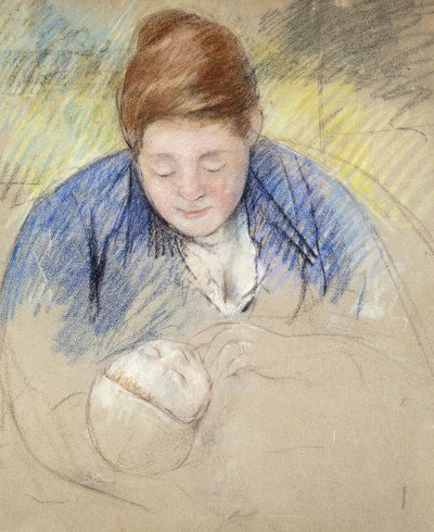 Donna che si china su un bambino da Mary Cassatt
