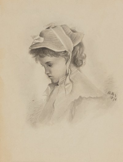 Senza titolo Testa di un bambino che guarda in basso, 1878 da Mary Vaux Walcott