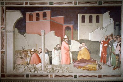 Episodi della vigilia di Capodanno: Papa San Silvestro I chiude la bocca del drago (sinistra) e resuscita due magi terrazze dal respiro del drago da Maso di Banco