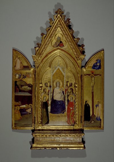 Madonna con santi e scene della vita di Cristo, altare portatile da Maso di Banco
